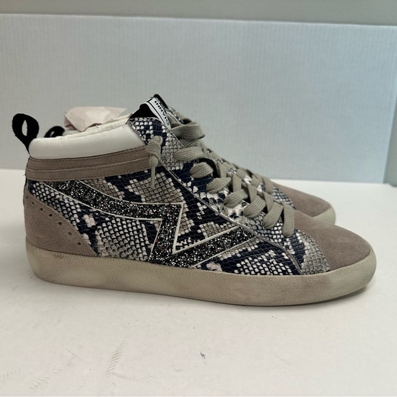 Gianni Bini Animal Print High Top Sneaker | Suede Glitter Sneaker Size 9.5 - Picture 3 of 13
